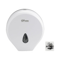 Диспенсер для туалетной бумаги GFmark в рулонах, с ключом, из АБС пластика, цвет БЕЛЫЙ. 915