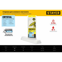 Прозрачные универсальные клеевые стержни STAYER Crystal 11х200 мм, 12 шт 0682-12