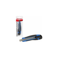 Канцелярский нож BRAUBERG Universal 9 мм, автофиксатор, цвет ассорти, резиновые вставки, блистер 236970