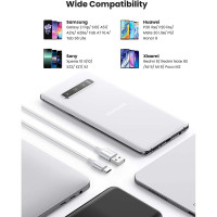 Кабель для зарядки и передачи данных Ugreen USB A Male - USB C Male, 3A, 0.5м, в оплетке, белый 60130