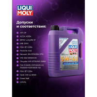 Моторное масло LIQUI MOLY Leichtlauf High Tech НС-синтетическое, 5W-40, SP, A3/B4, 5 л 2328