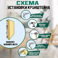 ТУНДРА Кронштейн складной для столов и полок , K001, 2 шт, длина 300 мм, сталь цвет черный 9703744