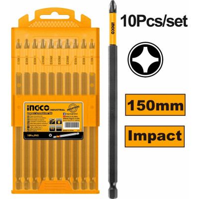 Набор ударных бит IMPACT (10 шт; РН2; 150 мм) INGCO SDBIM11PH263