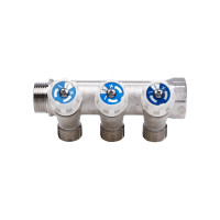 Резьбовой коллектор с вентилями AQUALINK вн-нар 3/4, 1/2x4 4478