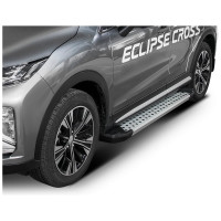 Пороги на автомобиль Rival Bmw-Style круг для Mitsubishi Eclipse Cross 2018-2021 г.в., 180 см, 2 шт., алюминий D180AL.4007.1