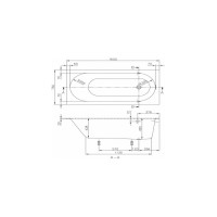 Ванна Villeroy & Boch Oberon шгв 1600x750x450 цвет-белый UBQ160OBE2V-01