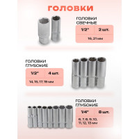Набор инструментов 94 предмета 1/4"1/2" (6гр.) (4-32 мм) Disen DS-4941-5(50782)