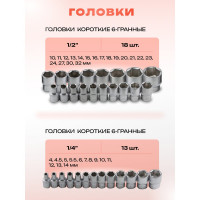 Набор инструментов 94 предмета 1/4"1/2" (6гр.) (4-32 мм) Disen DS-4941-5(50782)