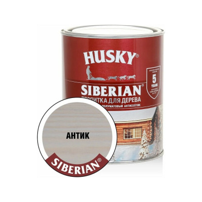 Декоративная пропитка-антисептик HUSKY SIBERIAN для дерева полуматовая антик 0,9 л 29423