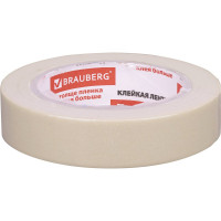 Клейкая лента малярная BRAUBERG креппированная 25 мм х 50 м, профессиональная 228086