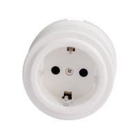 Розетка BIRONI Пластик Белый с заземлением B1-101-21