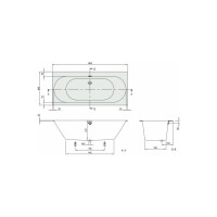 Ванна Villeroy & Boch Oberon 2.0 шгв 1800x800x470 цвет-белый UBQ180OBR2DV-01