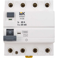 Выключатель дифференциального тока IEK ARMAT R10N 4P 40А 30мА тип A AR-R10N-4-040A030
