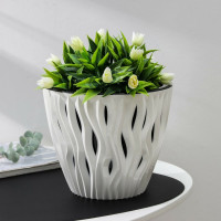 Кашпо со вставкой СИМАЛЕНД Вдохновение 4.5 л, 21.5 см, 18.5 см, белое/черное 4862732