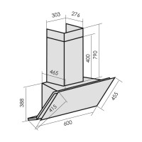 Кухонная вытяжка MBS ABELIA 160 GLASS WHITE 5407