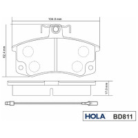 Колодка тормозная передняя 4 шт. для ВАЗ 2110-12 HOLA BD811