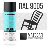 Эмаль универсальная акриловая DONEWELL RAL 9005 чёрная матовая DW-A9005M