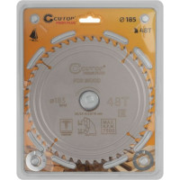 Диск пильный с тефлоновым покрытием по дереву Profi plus 185x1.3/2x30/25.4/20/16 мм, 48Т CUTOP 75-18548Т