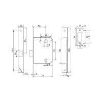 Межкомнатный замок Palladium 170 CP 00011797