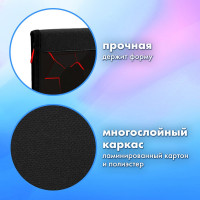Папка для труда BRAUBERG Black football на молнии, А4, с ручкой, 1 отделение, органайзер 270992