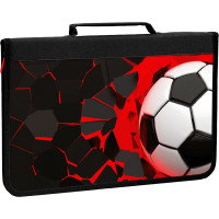 Папка для труда BRAUBERG Black football на молнии, А4, с ручкой, 1 отделение, органайзер 270992