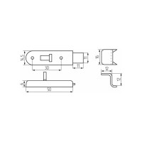 Мебельная задвижка Mebax 50х14.5х18 00-00002173