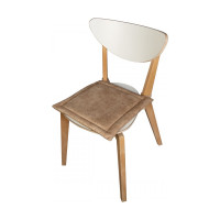 Подушка с завязками на стул SKYWAY 36x36 см, велюр, бежевая 019 S10302004