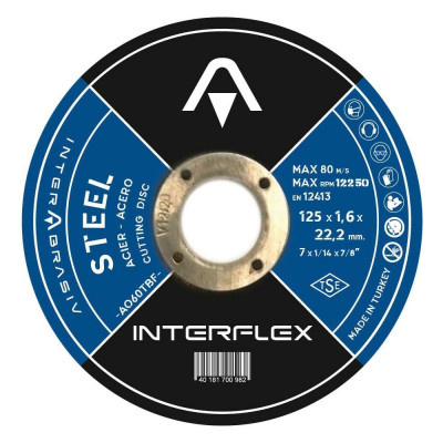 Круг отрезной по металлу 125х1.6х22.23 мм Interflex 4687202817832
