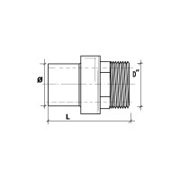 Переход SABfuse латунь SDR11 PE PN16 D25X3/4" наруж. 80401602500C