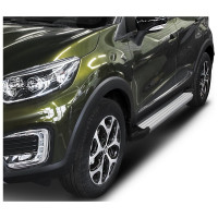Пороги "Silver" Rival для Renault Kaptur 2016-2020, 173 см, 2 шт., алюминий, F173AL.4703.1