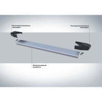 Пороги Rival Silver алюминиевые, для Mitsubishi L200, 2006-2015- г.в.,193 см, 2 шт. F193AL.4003.1