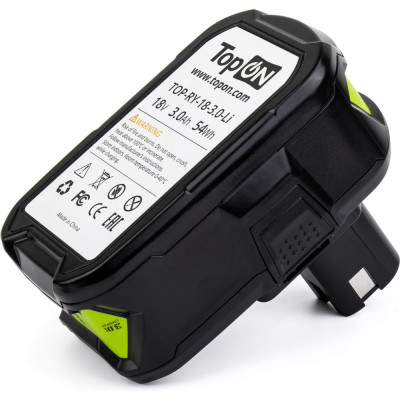 Аккумулятор TopOn для электроинструмента Ryobi. 18V 3.0Ah Li-Ion TOP-RY-18-3.0-Li