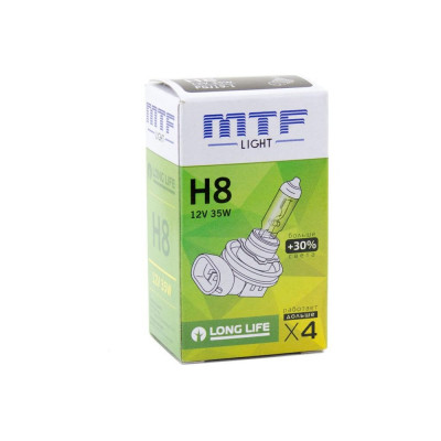 Галогеновая лампа MTF Light Standart+30% H8, 12В, 35Вт, 800 лм, 2900К 50777 HS1208