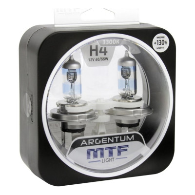 Галогеновая лампа MTF Light Argentum+130% Н4, 12Вт, 60Вт, 55Вт 55434 H3A1204