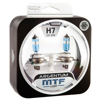 Галогеновая лампа MTF Light Argentum+80% H7, 12В, 55Вт, 1500 Лм, 4000К 40929 H8A1207