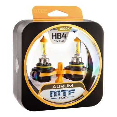 Галогеновая лампа MTF Light Aurum HB4 9006, 12В, 55Вт, 1500 Лм, 3000К 50769 HAU12B4