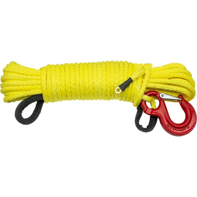 Трос синтетический 10 мм, 25 м, готовый для лебёдки РИФ Rope10mm25m