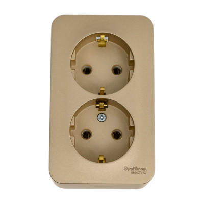 Розетка Systeme Electric Blanca о/у, двойная, с заземлением, без шторок, 16а, 250в, титан BLNRA010204