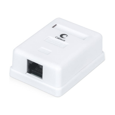 Компьютерная розетка Cabeus RJ-45(8P8C), категория 6, одинарная, внешняя, Dual IDC WS-8P8C-Cat.6-1