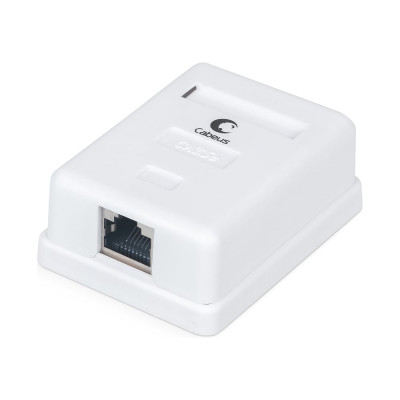 Компьютерная розетка Cabeus RJ-45(8P8C), категория 5e, экранированная, одинарная, внешняя, Dual IDC WS-8P8C-Cat.5e-SH-1