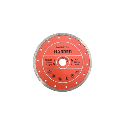 Диск алмазный отрезной сплошной 180x22.2 мм, влажная резка Harden 611314
