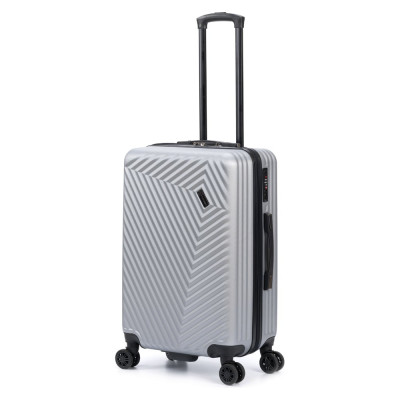 Чемодан Torber Lama, серебристый, ABS-пластик, 43x25.5x67 см, 62 л T1919M-Silver