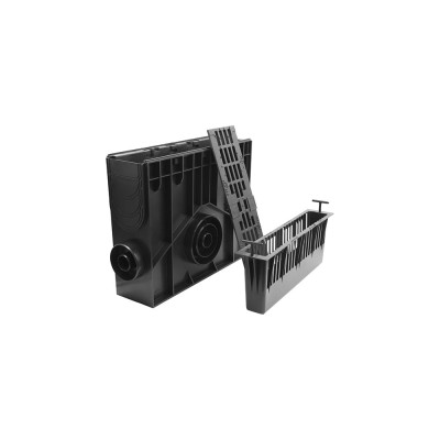 Пескоуловитель Ecoteck STANDART 100 h419 пластиковый в сборе с чугунной щелевой решеткой ДИ 11505000 35774      