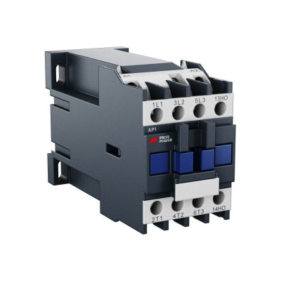 Контактор Prompower ac jlp1-d12-10-bd (dc24), 12a, 3 полюса, доп контакт 1но, напряжение катушки 24vdc JLP1D1210BDDC24