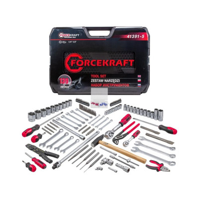 Набор инструментов Forcekraft 139 предметов 1/4", 1/2" (6гр.) (4-32мм) FK-41391-5(56420)