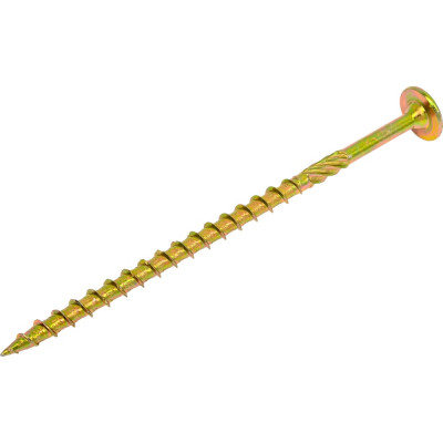Саморезы с прессшайбой КРЕП-КОМП Torx, по дереву, желтый цинк, 6.0x120 мм, 100 шт. спд6120к