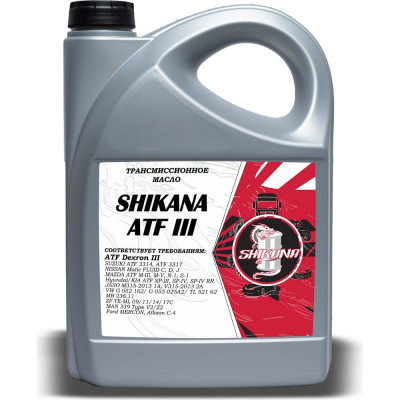 Трансмиссионное масло SHIKANA tn atf dexron-iii 5 л 78683