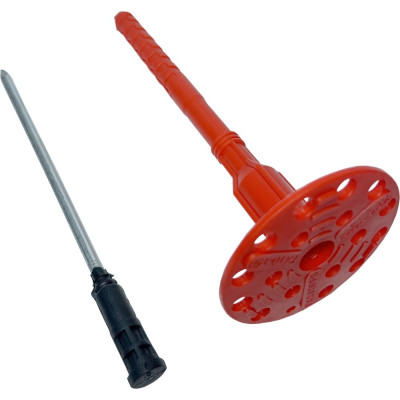 Дюбель тарельчатый для теплоизоляции FasadPro гвоздь сталь, с термоголовкой, грибок, 10x130 мм, 500 шт. в коробке 150486