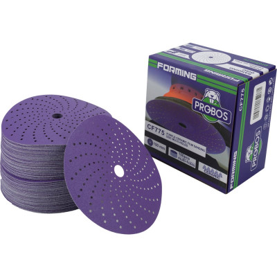 Круг шлифовальный c мультипылеотводом Purple P120, CERAMIC FILM Hookit CF775, 150 мм, 100 шт PROBOS 77586825-100
