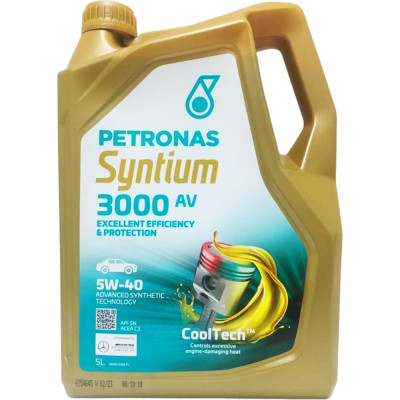 Моторное масло PetronasSYNTIUM 3000 AV синт. 5W40, 5л/4, API SN, ACEA C3, VW 502.00/505.00/505.01, MB-Approval 229.51, PORSCHE A40, BMW LL-04, RN0700/RN0710, GM Dexos 2, Ford WSS-M2C917-A 70179M12EU